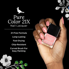 Butter LONDON PC21X Coming Up Roses brush applying color on nails