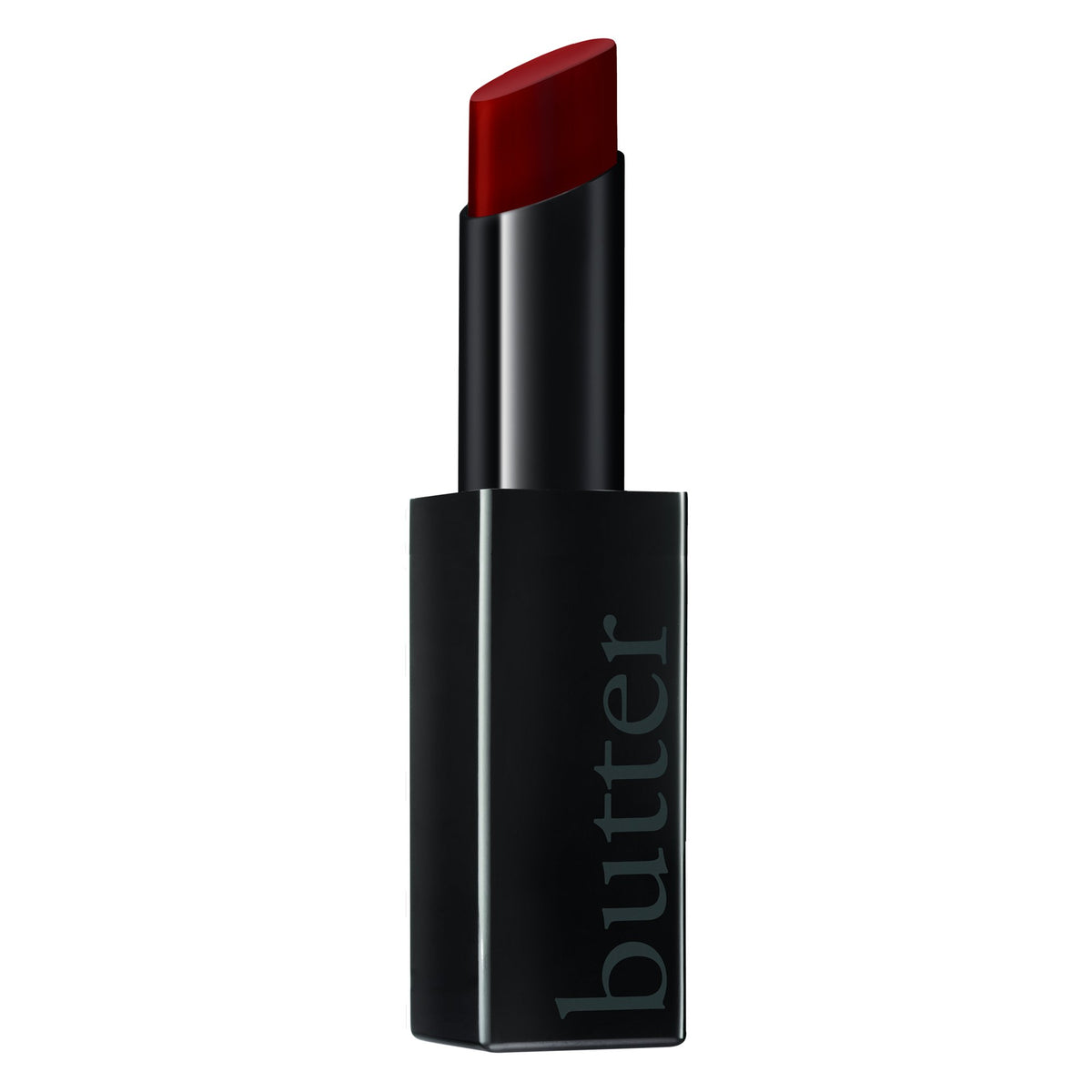 butter LONDON Plush Rush Fired Up swatch shows creamy satin matte color with weightless feel