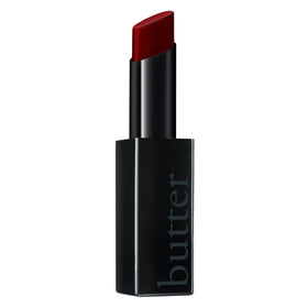 butter LONDON Plush Rush Fired Up swatch shows creamy satin matte color with weightless feel