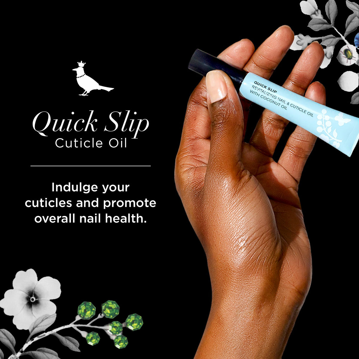 butter LONDON Quick Slip Cuticle Oil brush application demonstrates precise coverage.