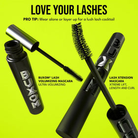 BUXOM Lash Xtension Lift Mascara coats from root to tip for a fanned look.