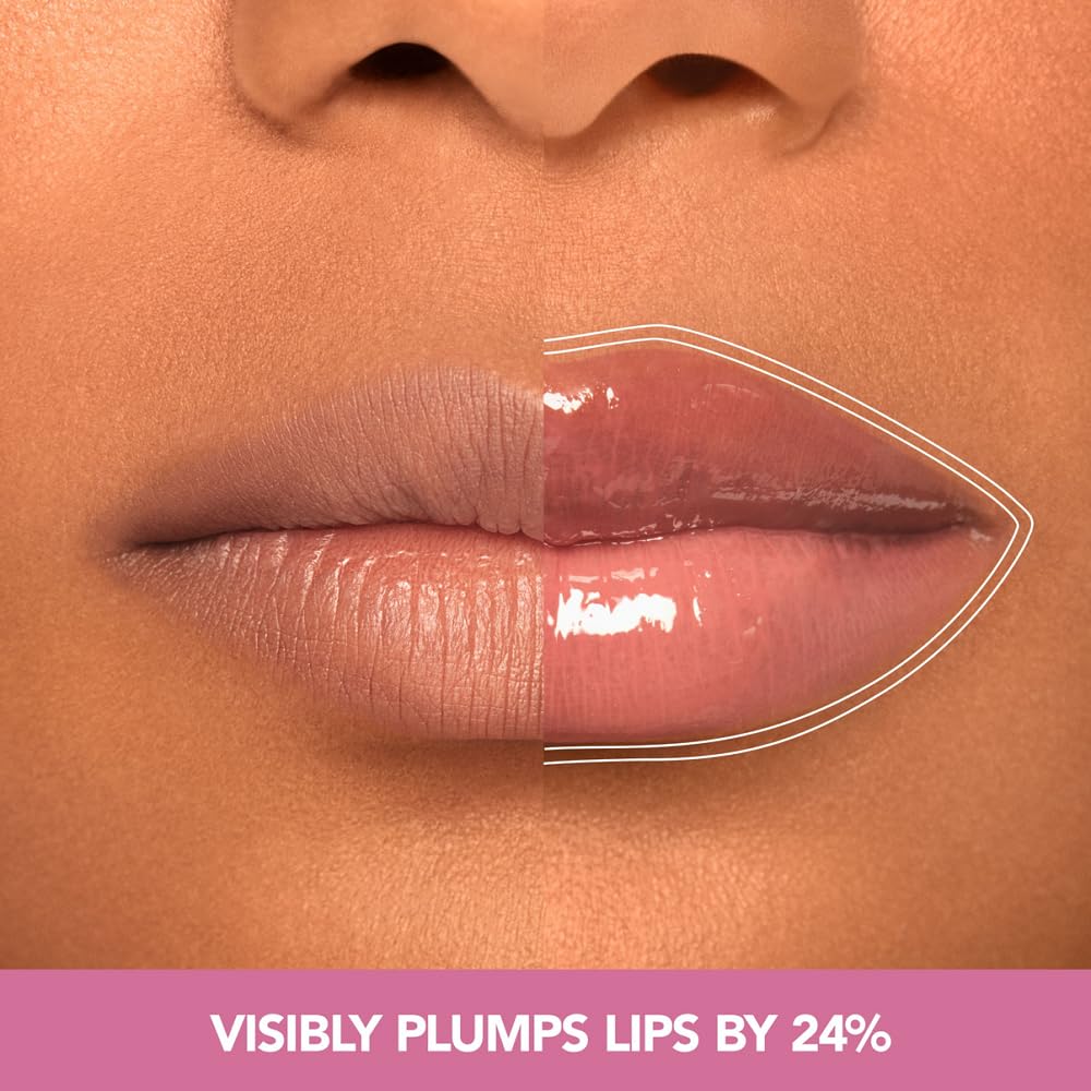 Buxom Plump Shot high-shine gloss on bare lips
