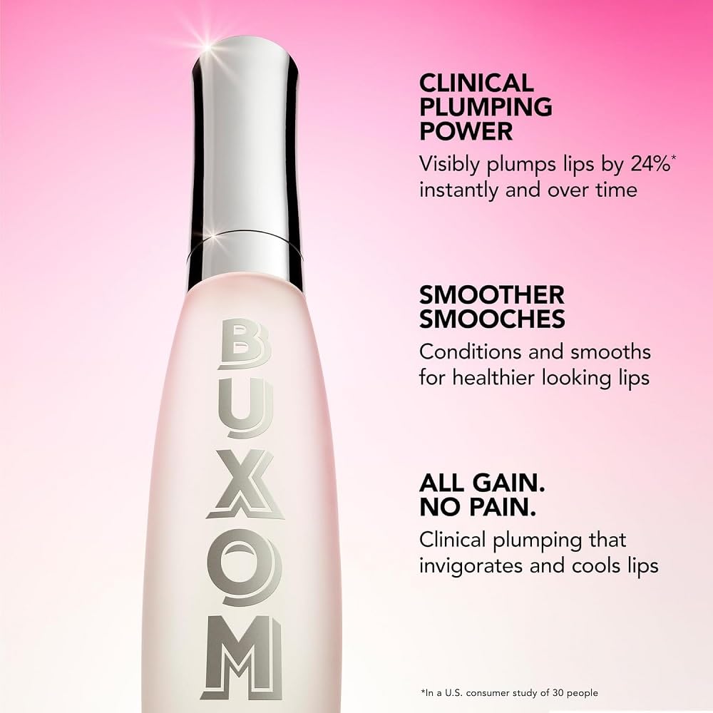 Buxom Plump Shot hyaluronic-spheres provide hydration for lips