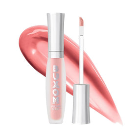 Buxom Plump Shot Lip Serum Soft Blush bottle shows elegant packaging for daily use.