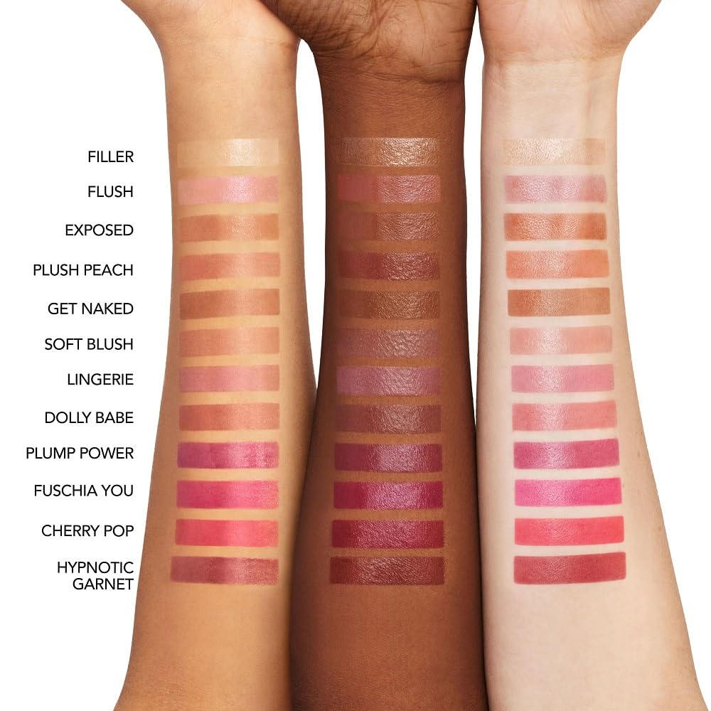 Buxom Plump Shot shimmering chrome tint with glossy color shift