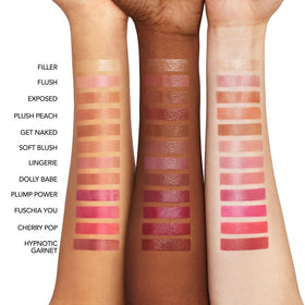 Buxom Plump Shot shimmering chrome tint with glossy color shift
