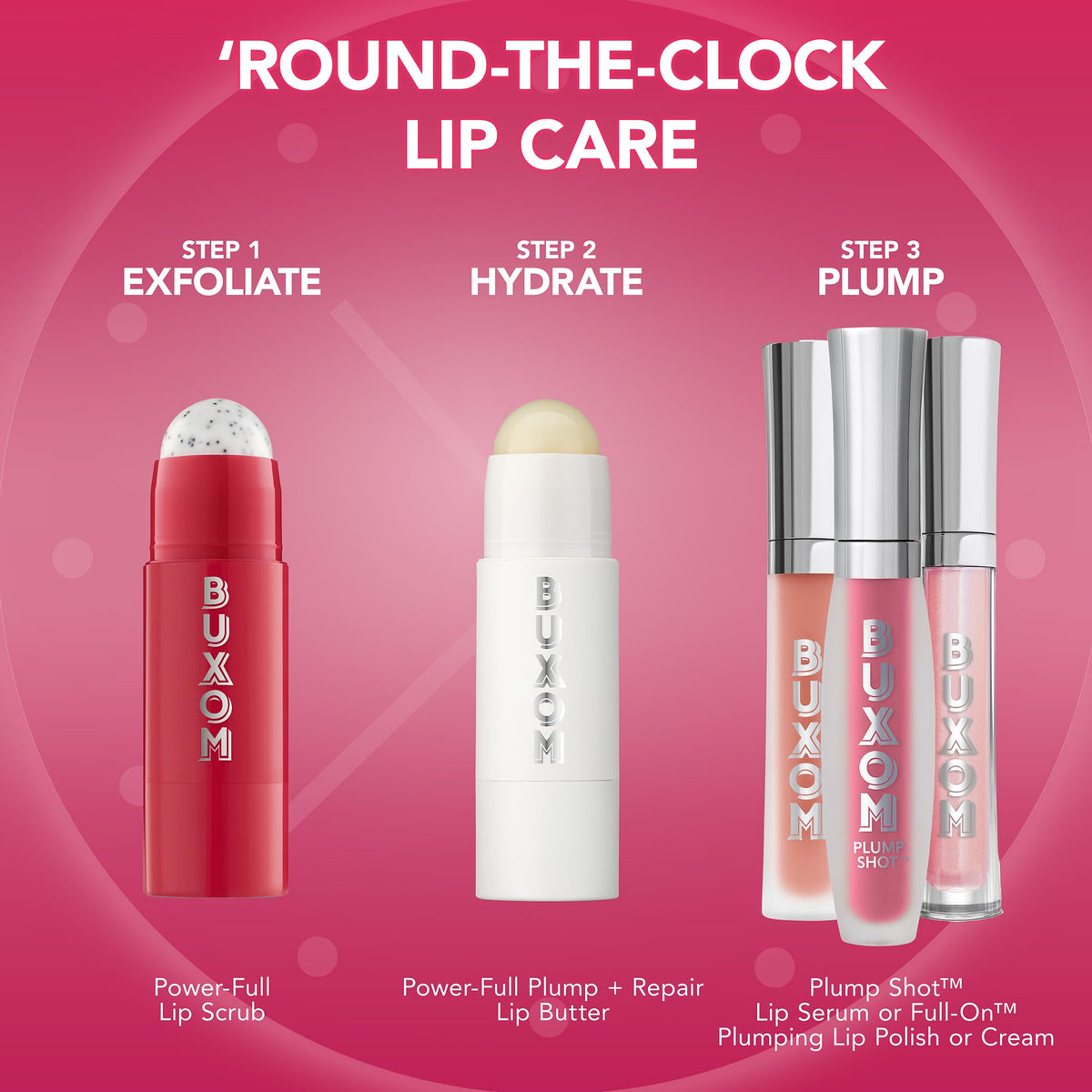 Cruelty-free packaging of BUXOM Power-Full lip care