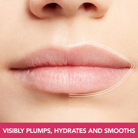 Close-up of the BUXOM lip balm tube showing clear shade and natural shine