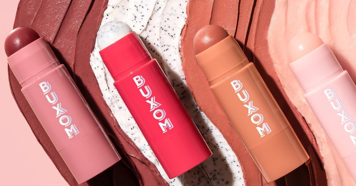 BUXOM First Crush swatch demonstrates a just-kissed natural tint on lips