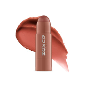 BUXOM Power-Full Lip Balm Inner Glow tube closeup with hydrating tint boost.