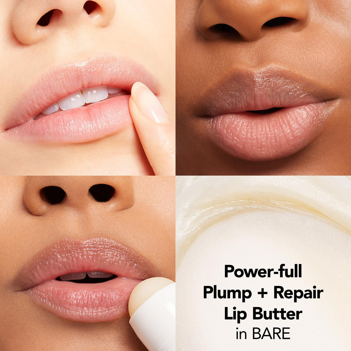 Close-up of BUXOM Power-Full Repair Lip Butter smoothing lips