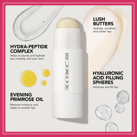 Lips with BUXOM Power-Full Lip Butter providing natural shine
