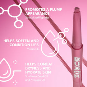 BUXOM Power Line Real Red peptides and vitamins nourish while you color.