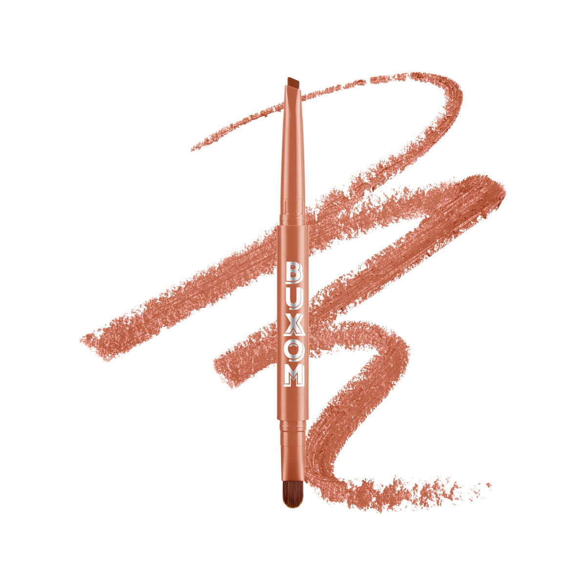 Buxom Power Line Plumping Lip Liner Smooth Spice highlights a precise chisel tip for defined, fuller-looking lips.