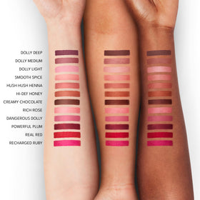 Buxom Power Line Plumping Lip Liner Smooth Spice showcases hydrating oils on lips.