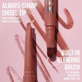 Buxom Power Line Plumping Lip Liner Smooth Spice demonstrates waterproof color for all-day wear.