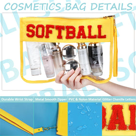 BuyCard clear PVC organizer pouch provides easy visibility and quick access to cosmetics.