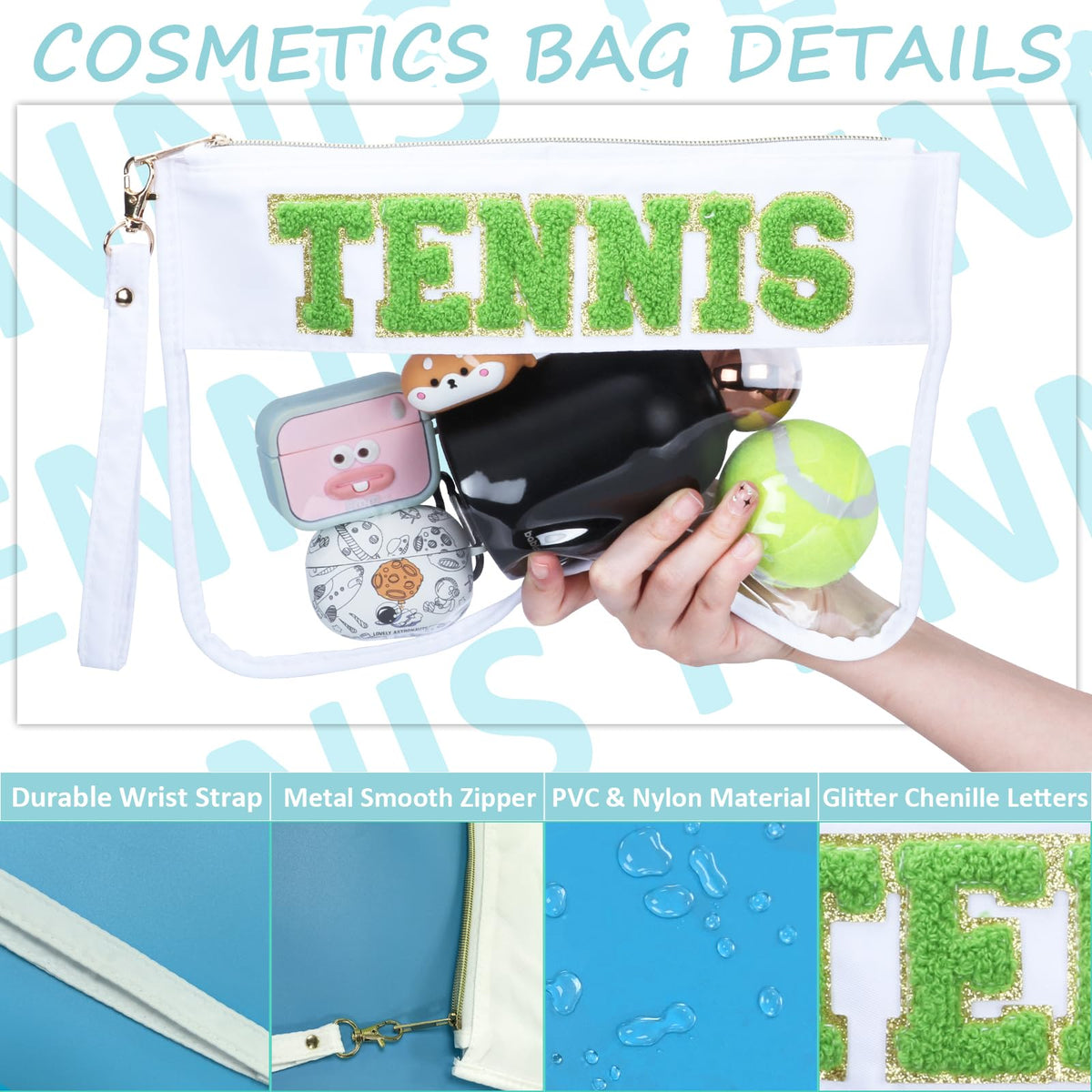 BuyCard clear PVC organizer purse offers easy visibility for toiletries and essentials.