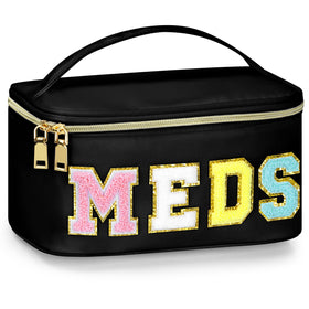 BuyCard Medicines Bag with chenille MEDS letters for chic on-the-go organization