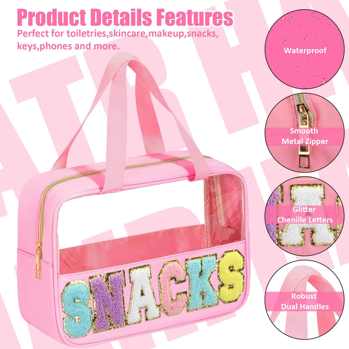 BuyCard waterproof nylon and PVC bag protects cosmetics and snacks.