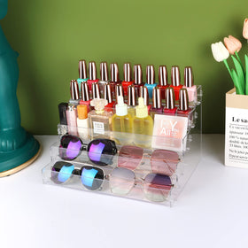 BVANQ nail polish organizer compartments compatible with standard bottles for tidy vanity.
