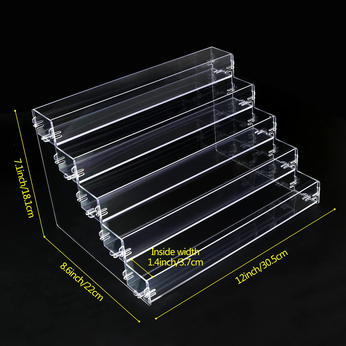 BVANQ countertop display keeps sunglasses and polish within reach.