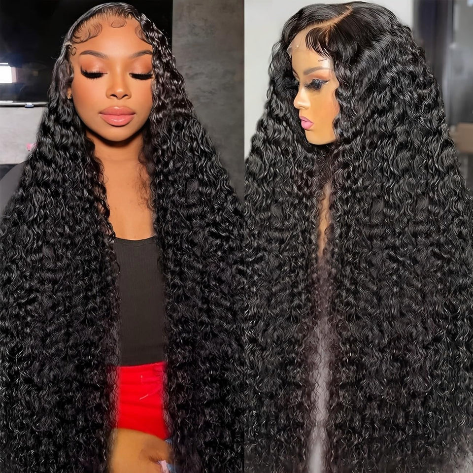 BVLBVL 13x6 HD lace front wig front view with natural deep wave texture