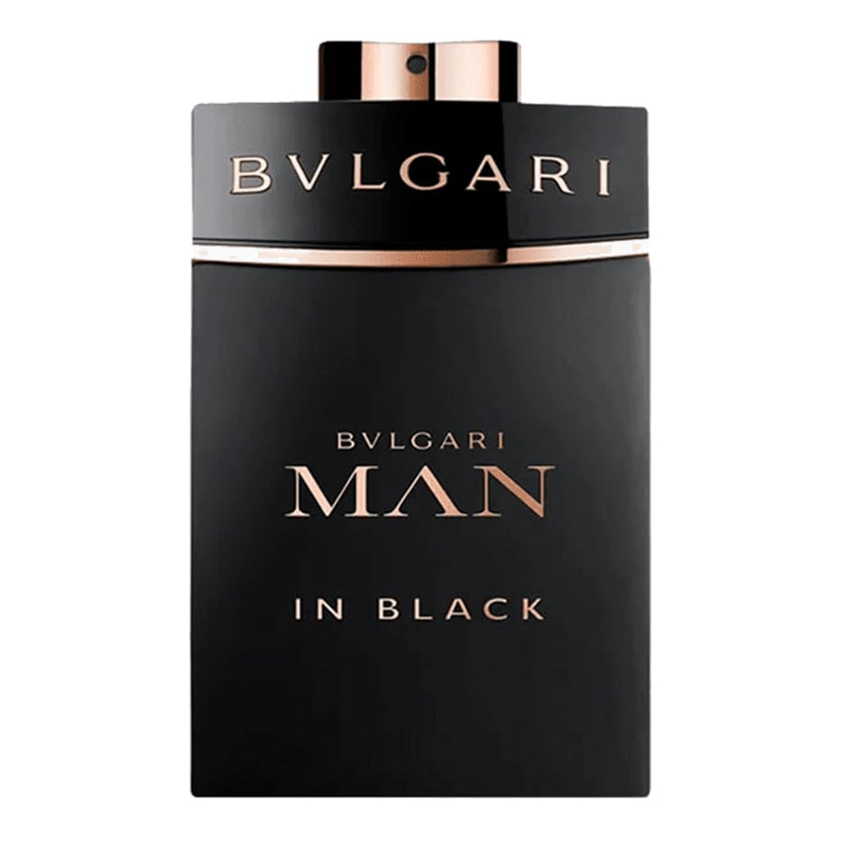 BVLGARI Man In Black bottle close-up for a luxurious evening impression.
