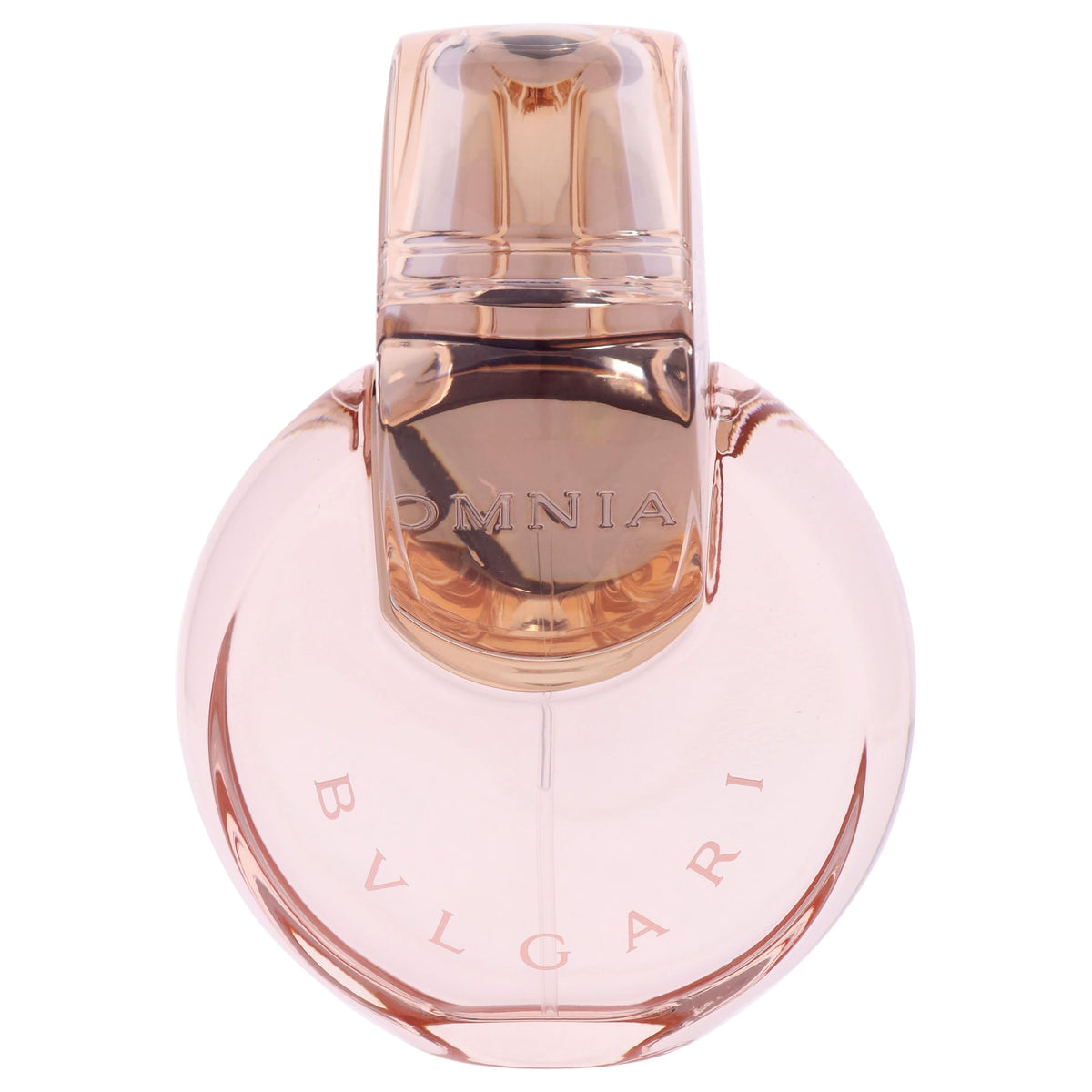 BVLGARI Omnia Crystalline bottle angled view highlights crisp pear and mandarin notes.