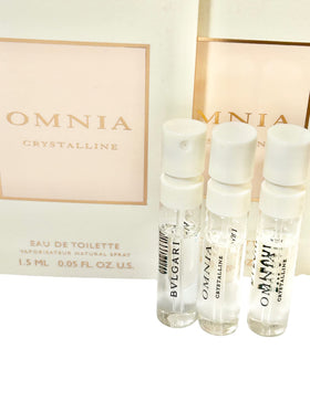 BVLGARI Omnia Crystalline pack of 3 samples for home testing.