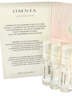 BVLGARI Omnia Crystalline perfume bottle image highlighting premium packaging.