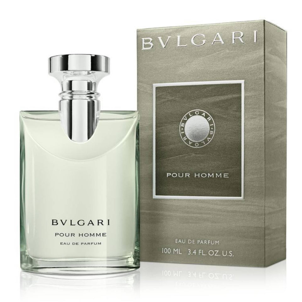 BVLGARI Pour Homme bottle front view shows refined masculine design for daily wear.