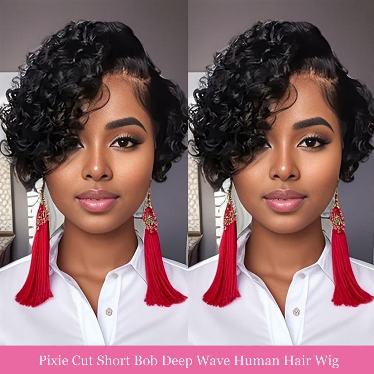 Bworto deep-wave 13x4 lace-front wig with realistic parting options
