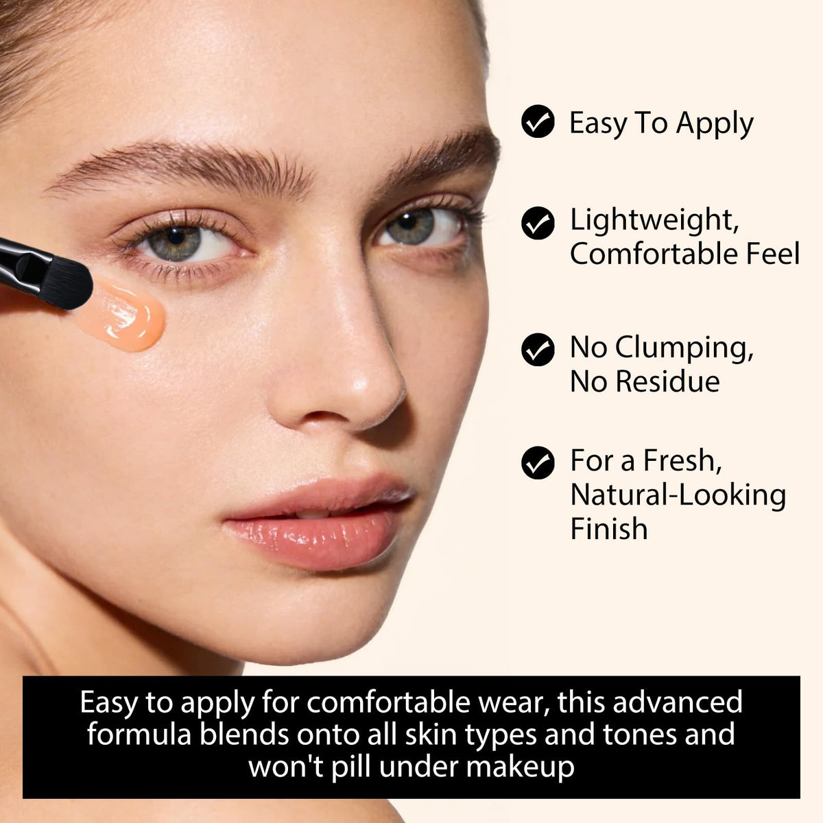 BXRUIAGN eye-tightener application demonstrates easy dabbing for gentle smoothing around the eye area.