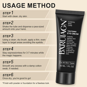 BXRUIAGN Instant Eye Tightener demonstrates gentle application on delicate under-eye skin.