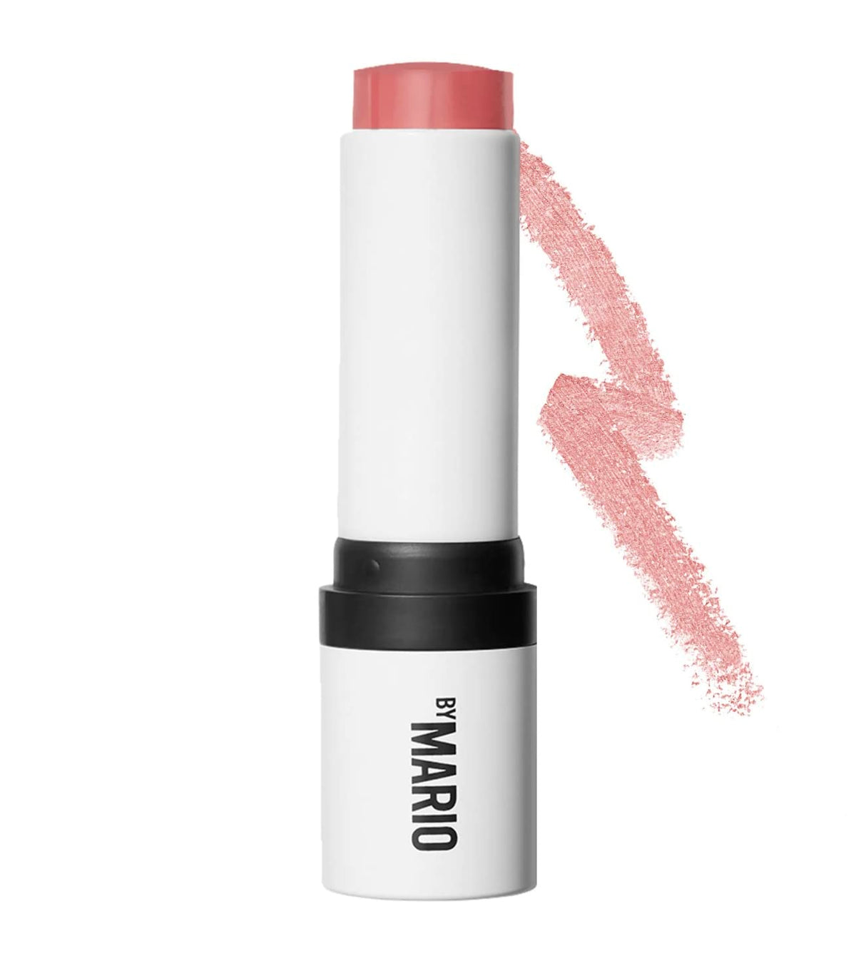 BY MARIO Soft Pop Blush Stick Pale Petal application on cheek for a sheer dewy flush