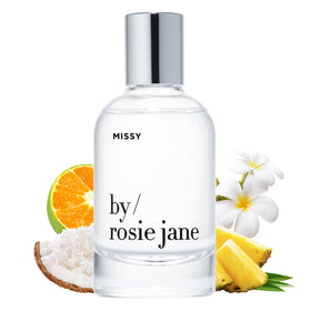 By Rosie Jane Missy bottle front, fresh tropical fragrance for daily use