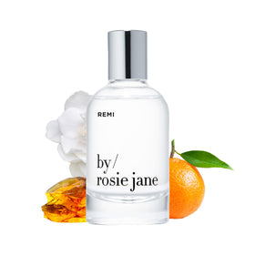 By Rosie Jane Remi perfume bottle with crisp mandarin scent for daily wear.