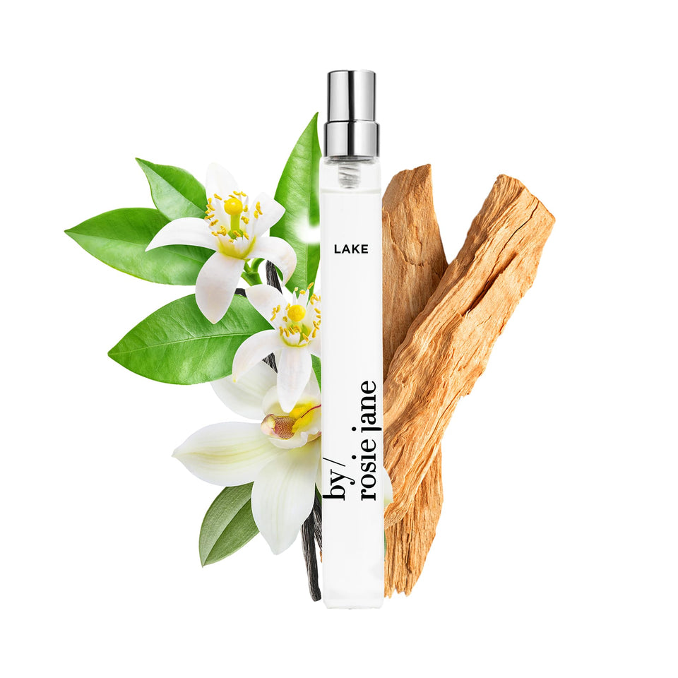 By Rosie Jane Travel Perfume Spray Lake bottle, compact on-the-go fragrance companion.