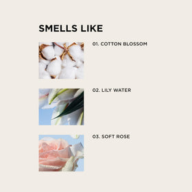 Cotton blossom note highlight of By Rosie Jane fragrance