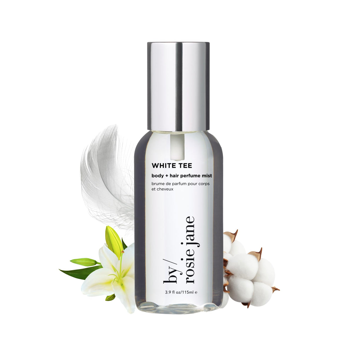 By Rosie Jane White Tee bottle front with cotton blossom scent