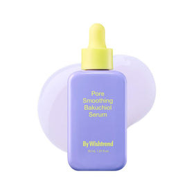 By Wishtrend Pore Smoothing Bakuchiol Serum bottle on bathroom shelf for daily pore care