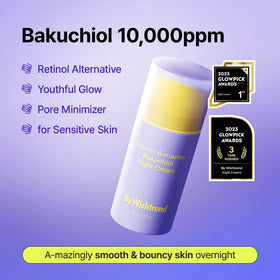 BY WISHTREND Vitamin A-mazing Bakuchiol Night Cream texture closeup showing creamy, smoothing finish.