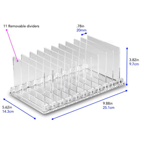 BY ALEGORY organizer shows 10+ palettes with removable dividers