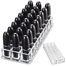 BY ALEGORY lipstick organizer in clear 24-space design for easy access.