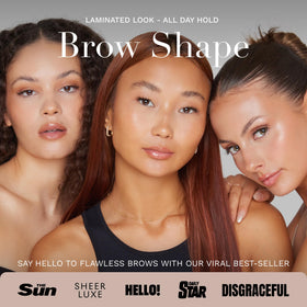Byellie Brow Shape wand application shows precise, long-lasting hold