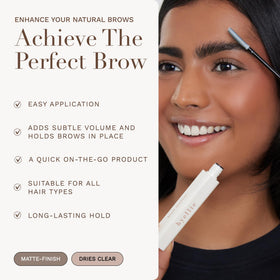 Byellie Brow Texture clear formula holds without white cast.