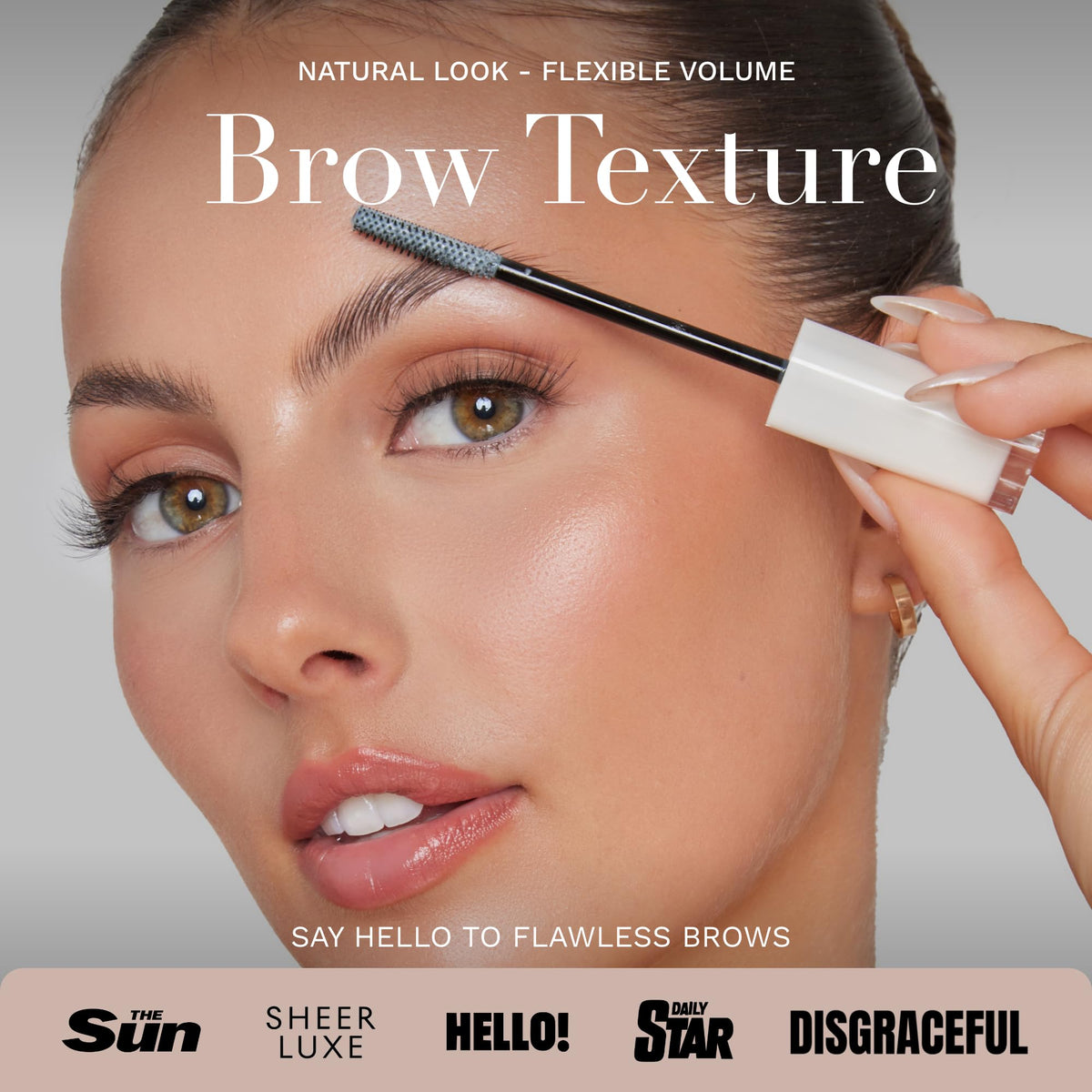 Byellie Brow Texture fluffy brow look with lightweight clear formula.