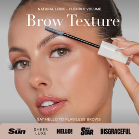Byellie Brow Texture fluffy brow look with lightweight clear formula.
