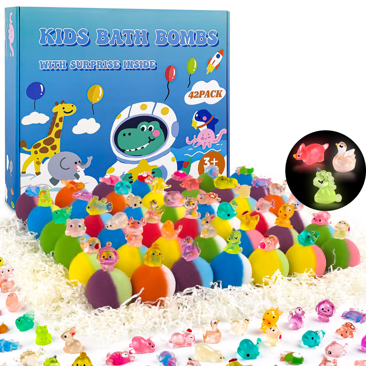 BYGGVIR bath bombs with surprise toy inside engage kids during bath time